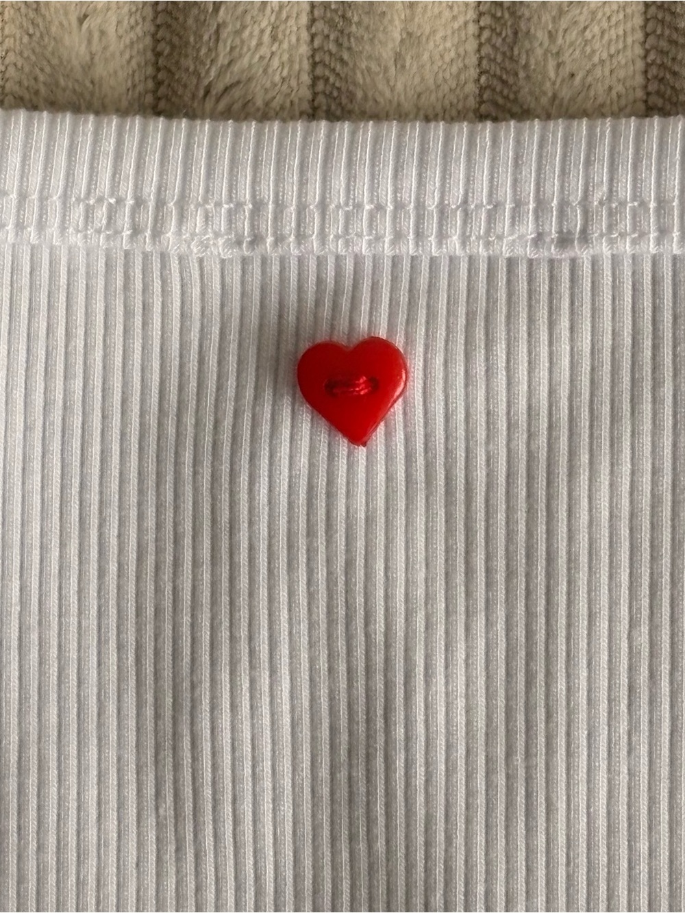 Handmade Button Detail White Tank Top – Size M - Picture 5 of 9